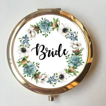 25 шт./партия, уникальное имя на заказ, компактное зеркало, подарок на день рождения, Юбилейный сувенир, свадебные подарки для гостей, свадебный душ, сувениры