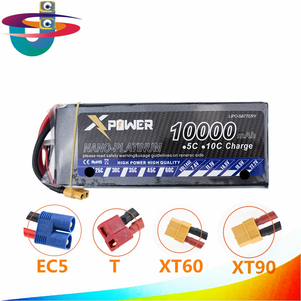6S Lipo 22 2V 10000Mah Lithium Battery EC5 or T or XT60 XT90 plug For RC