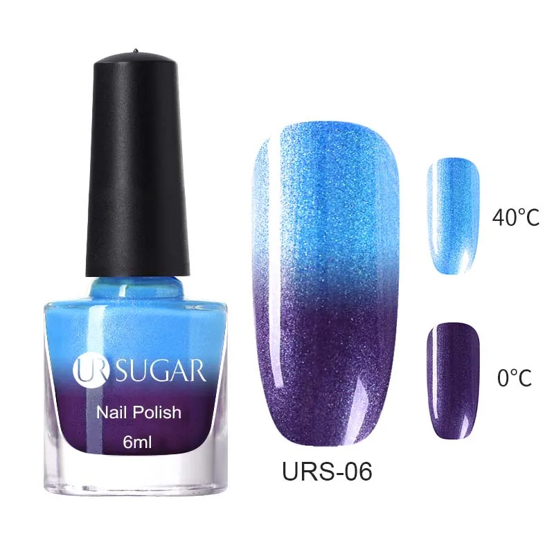 6 Ur Sugar термо-блеск лак для ногтей меняющий температуру цвет Лак металлическое зеркало лак для ногтей матовый жемчужный корпус маникюр - Цвет: 6