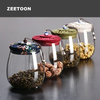 

Zen Japanese Style Cork Transparent Glass Jar Tea Cans Canister Kung Fu Tea Set Candy Puer Flower Tea Seal Storage Home Ornament