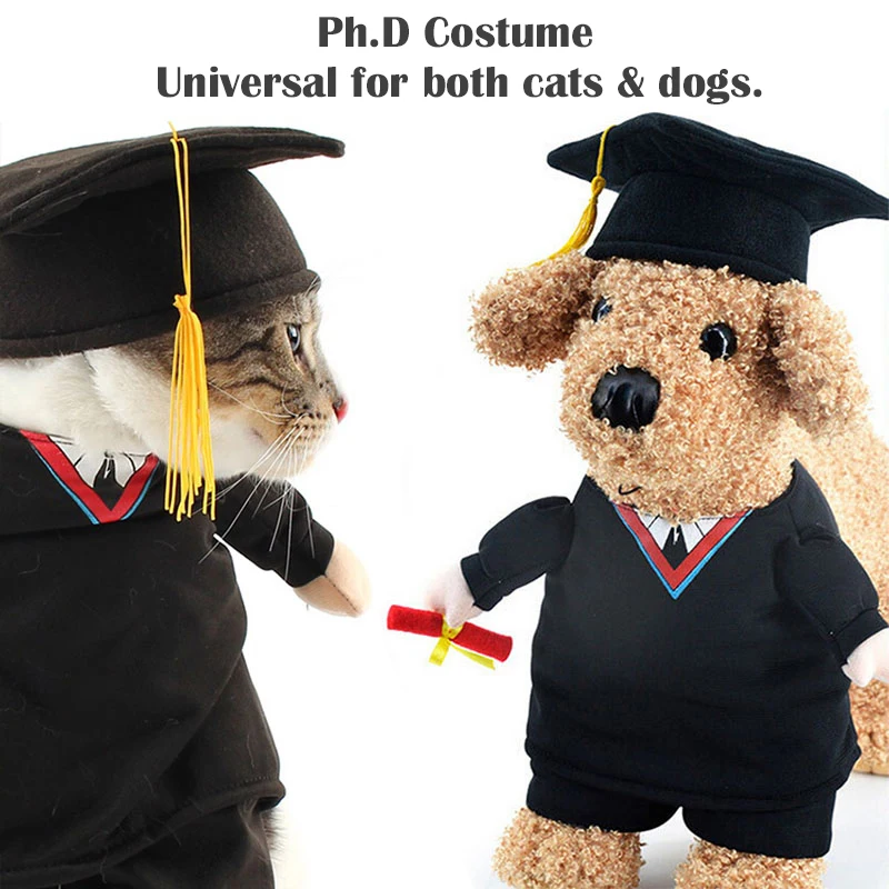 Забавный Ph. D. Костюмы для собак и кошек карнавальный костюм с очками одежда