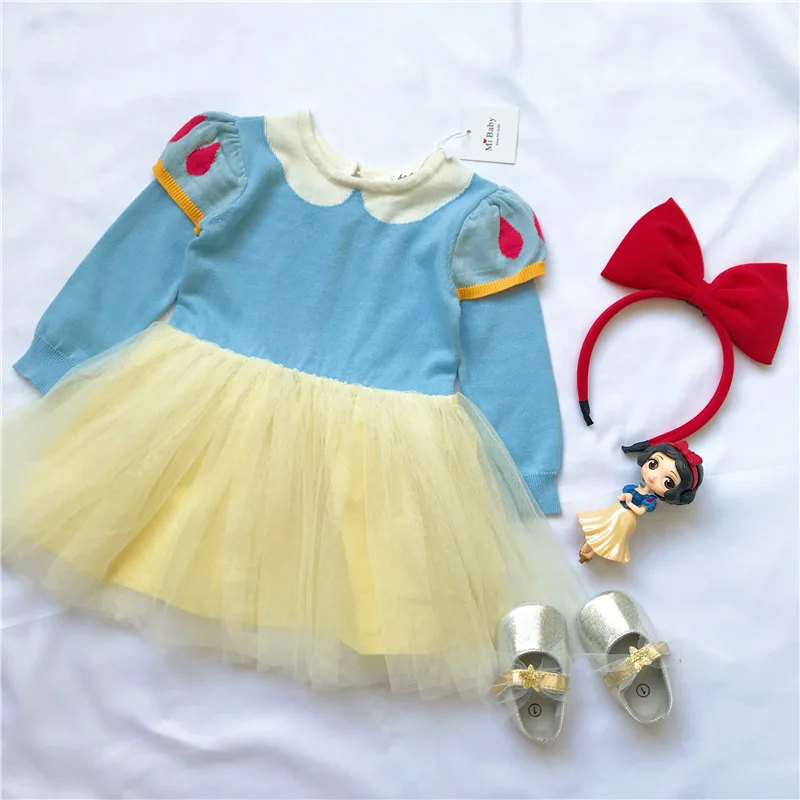 

Baby girls knitted dress long sleeve princess party dress Halloween children's clothes