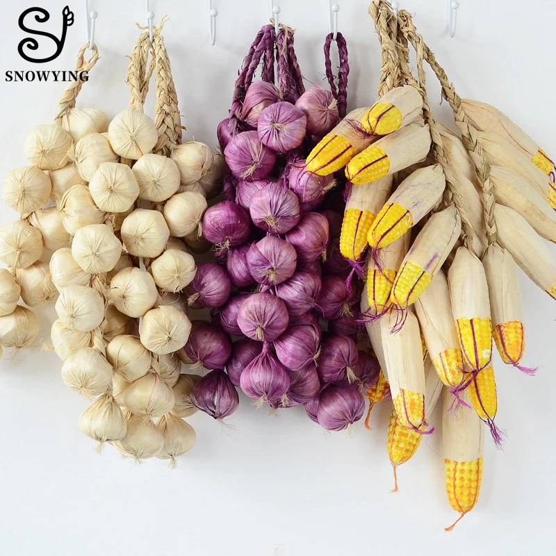 

1Pcs Cheap Artificial Vegetable Garlic Fake Corn Food Kitchen Decoration Accessories Art Sketching Props Farmhouse Decor