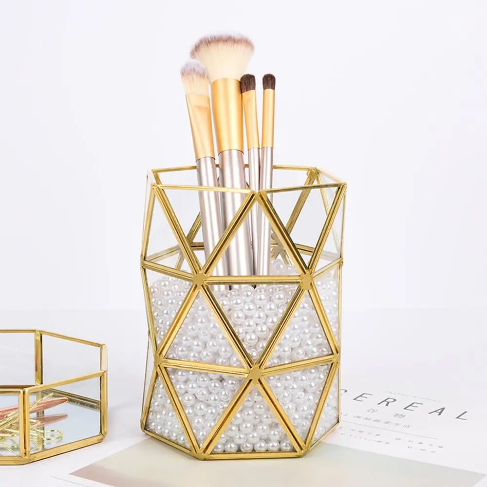 

Joint Triangle Pen Holder Makeup Brushes Vase Storage Box Home Office Desk Organizer Tool