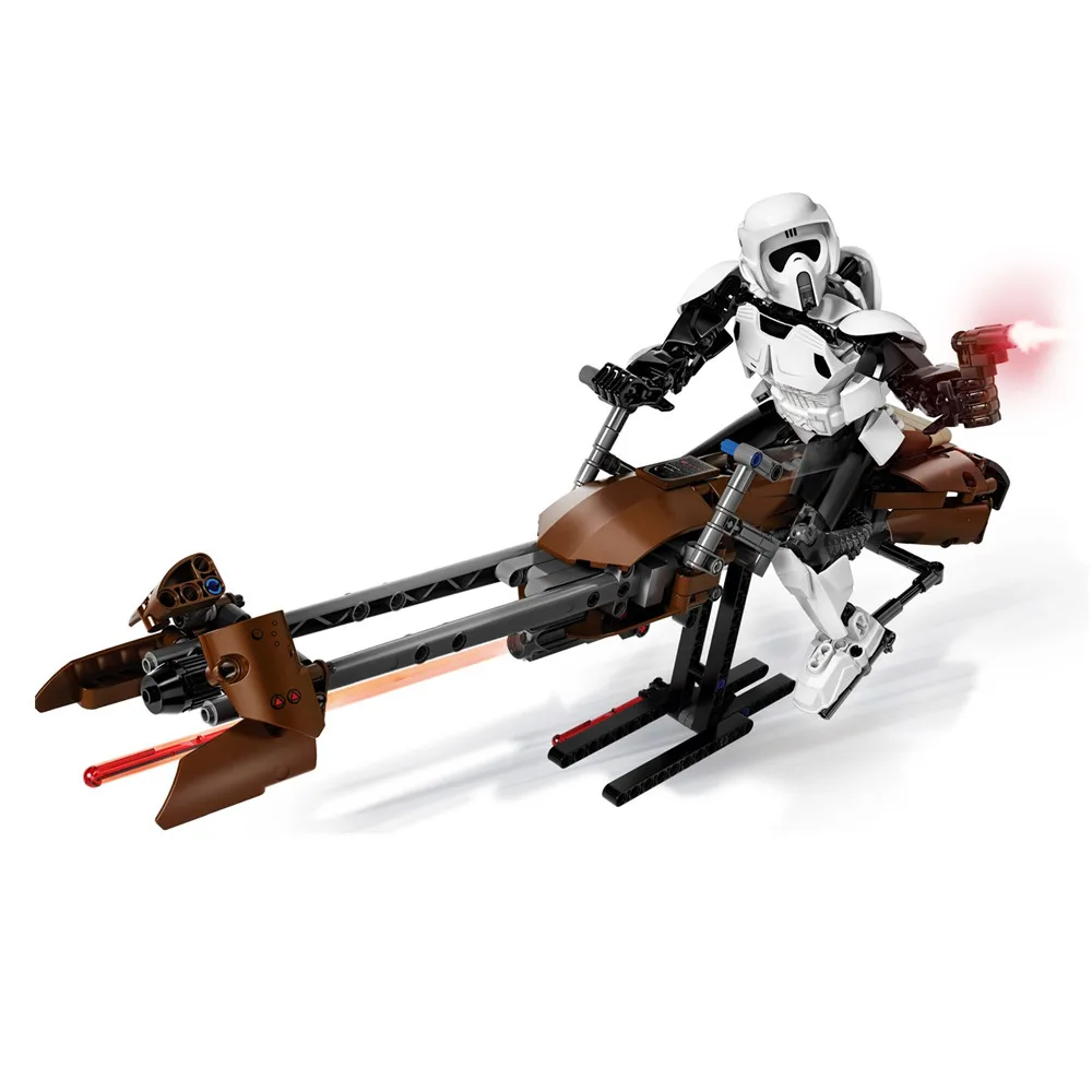 Star Wars Scout Trooper Speeder Bike Classic Models Bricks toys for children building blocks compatible with legoings Star Wars 