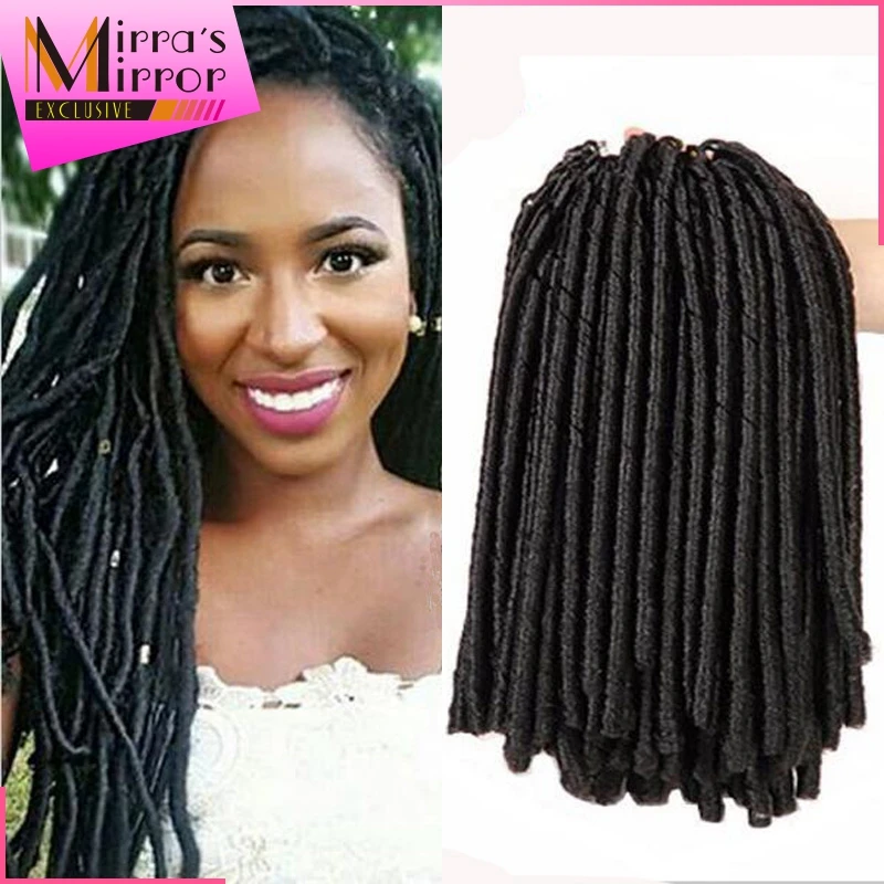 Crainte doux Cheveux Synthétiques Tressage Cheveux 14 pouce Doux Dreadlocs Crochet Tresses Dreadlock Extension Cheveux Nouvel