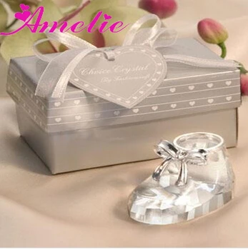

20pcs/lot Free Shipping Baby shower Choice Crystal Baby Shoe Wedding Party Favors and Event gifts