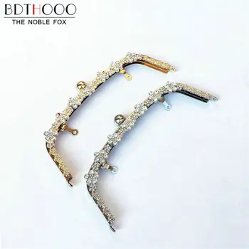 

BDTHOOO 2pcs 22cm Metal Purse Frame Handle Kiss Clasp Lock Silver BlossomTone for DIY Manual Sewing Clutch Bag Handbag Accessory