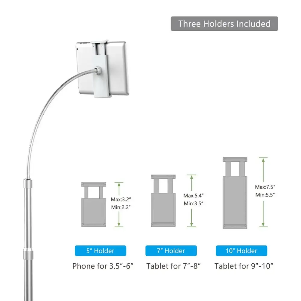 UP-9S Гибкая рукоятка домашняя беговая дорожка планшет напольная подставка Регулируемая высота мобильный телефон растяжимый держатель для iPad Air Mini 7-10 дюймов