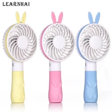 LEARNHAI USB Fan 2-Speed Adjustable Portable Mini Hand Fans 1200mAh Rechargeable Ultra-Quiet Air Cooling Fan For Travelling Home mini usb hand fan cooling portable fan led light air conditioner cooler adjustable speed heat rechargeable battery fans 200mm