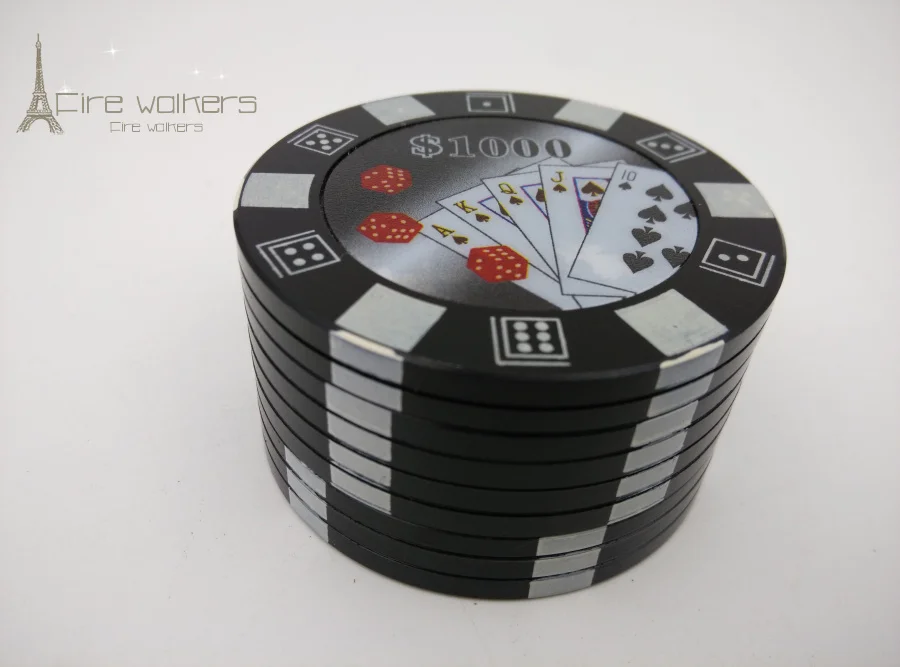 New 1pcs aluminum big poker chip 3 layer Tobacco Grinder hand Weed