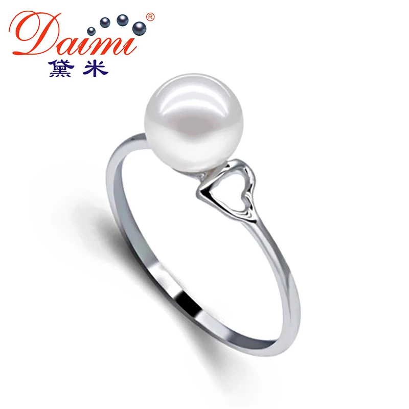 

[Daimi] 6-7mm White /Purple Freshwater Pearl 925 Sterling Silver Ring Free Shipping Brand jewelry FAY