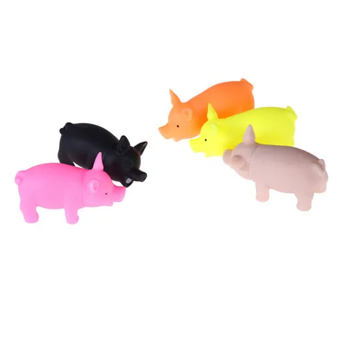 9.5*3.5*4 cm Chew Squeaker Pig Release Stress Toy Rubber Pig Chew Toys