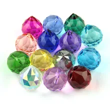 Glass Balls Decor Mixed Color Crystal Faceted Balls Glass Chandelier Prism Hanging Balls Home Decoration Accessories