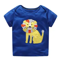 Littlemandy/футболка для мальчиков топы для малышей, летняя одежда 2018 г. детская одежда с принтом динозавра и животных Детские футболки с