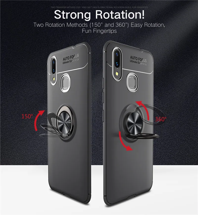 

For HUAWEI Nova 3i 3 P Smart 2019 Magnetic Car Holder Phone Case Luxury Soft Silicone Magnetic Ring Case For PSmart Back Cover