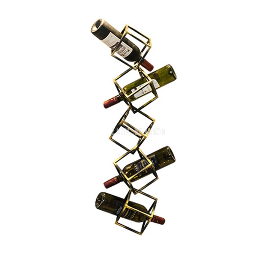 Креативный Европейский стиль простой геометрический Куб Дизайн 1-5 бутылок виноград красное вино держатель бутылки настенный винный стойка держатель Полка