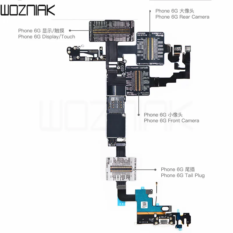 QianLi iBridge FPC Тестовый Кабель для iphone 8 8p x xs max материнская плата проверка неисправностей дисплей сенсорный передний задний Камера отпечатков пальцев