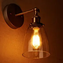 Лофт Винтаж промышленные Эдисон Настенные светильники ясный стеклянный настенный канделябр склад Настенные светильники E27 110 V/220 V прикроватные лампы освещения