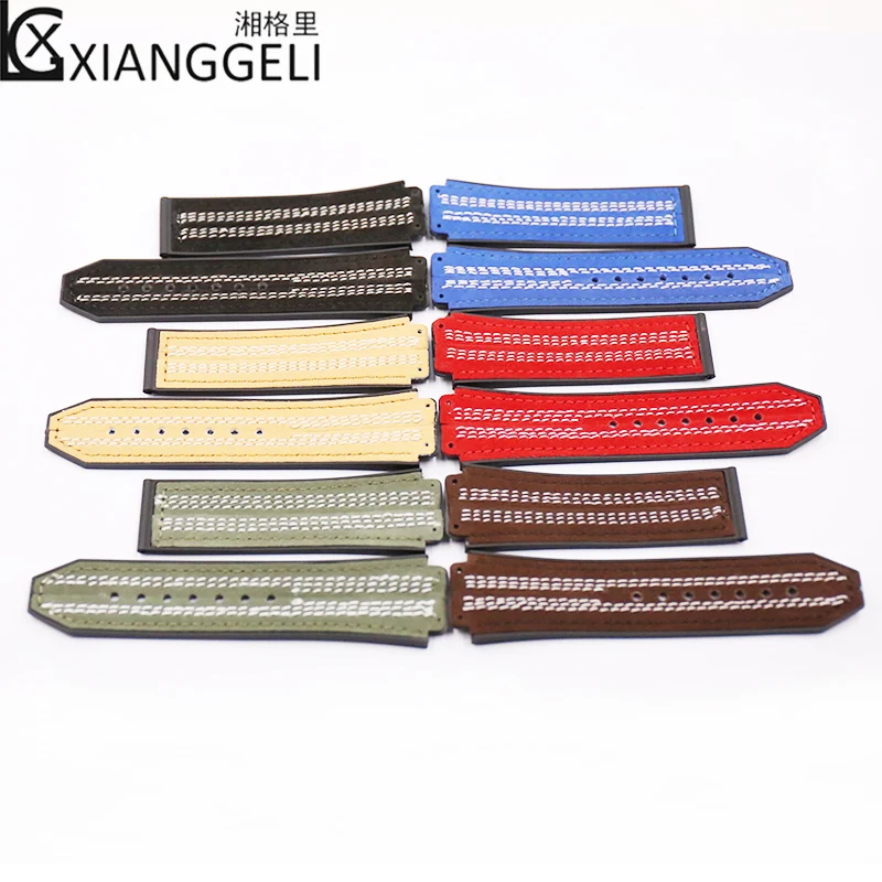 

Watch Accessories Rubber Strap 25mm*19mm For Hublot Big Bang Series Suitable for Men's and Women's Fashion Silicone Strap