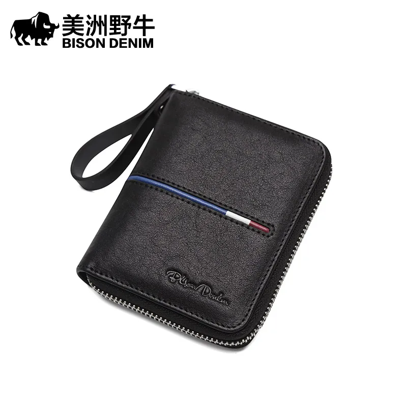 

BISON DENIM Brand Men Leather Genuine Clutch Bag Business Casual Large Capacity Purse Cowhide Wallet Men's Bag Free Ship