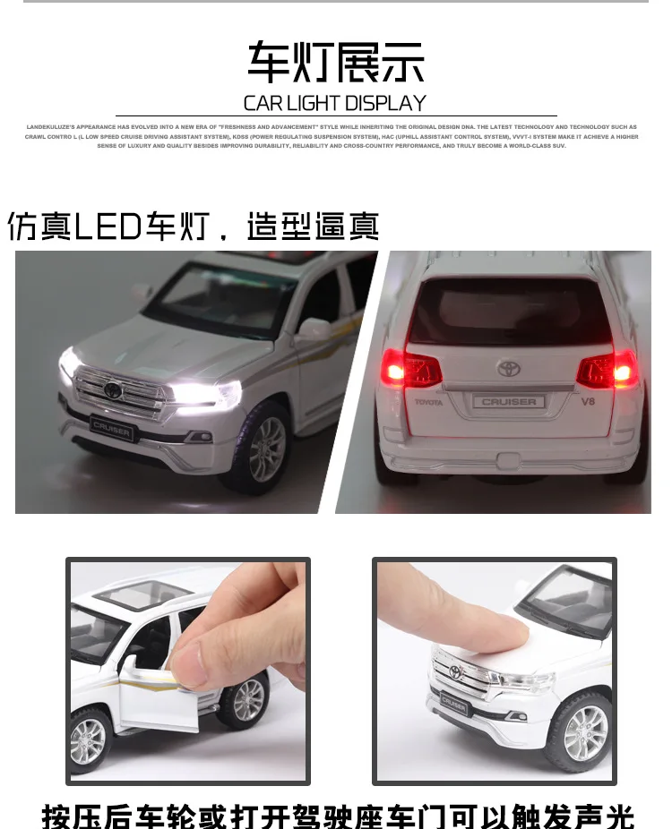 1:32 2019 новый стиль игрушечный автомобиль TOYOTA LAND CRUISER металлическая игрушка из