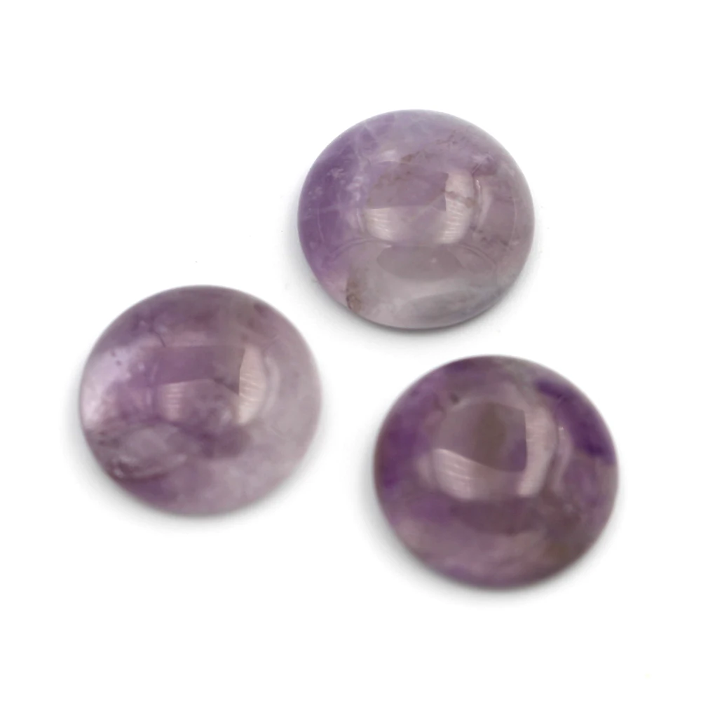 Amethyst stone Dome Round CABs Cabochon Flat Backed natural stone