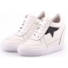 Новая модная обувь со шнуровкой на платформе; повседневная обувь на высоком каблуке натуральная кожа, на толстой подошве, удобная женская обувь Тонкие Туфли туфли на каблуке;