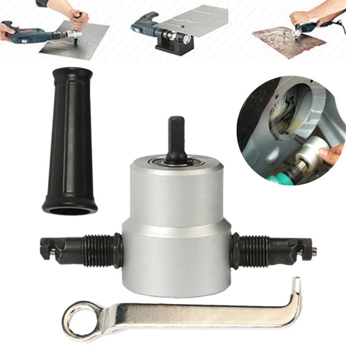 

Nibbler Metal Cutter Drill Attachment Sheet Metal Cut Double Head Sheet Home Hand Tools Power Tools Accessaries Dropshipping