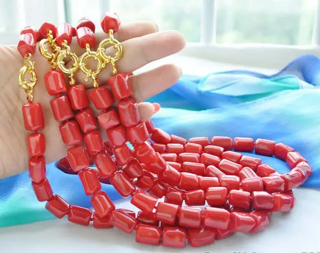 

FREE SHIPPING>>>@@ > 3430 5pcs original baroque cylinder red coral necklace