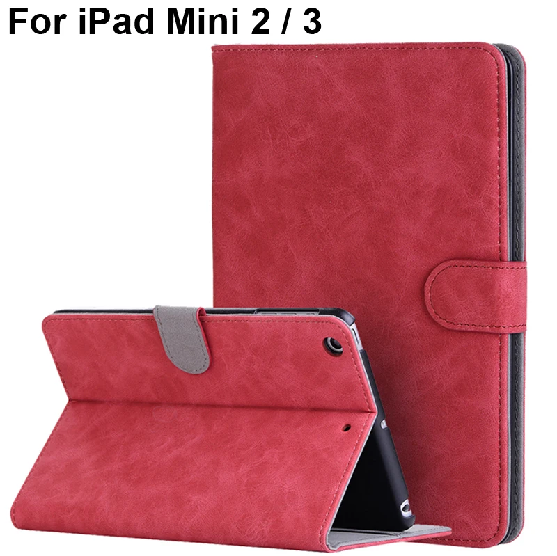 

Vintage Wallet Cover for iPad Mini 2 3 Luxury Shell Stand Case For iPad Mini 3 MINI2 MINI3 Bag Money Pocket Window Card Slot