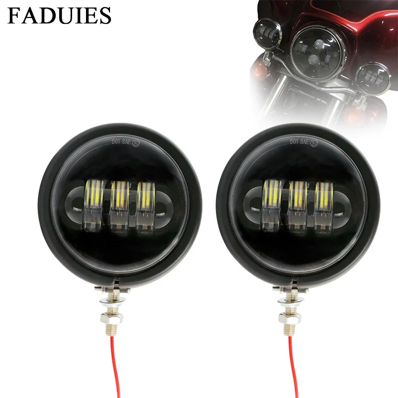 23 4.5 LED Fog Light Outer Cover Trim Frame Aluminum Bracket Outer Casing Mount Housing For Harley Motorcycle (15)