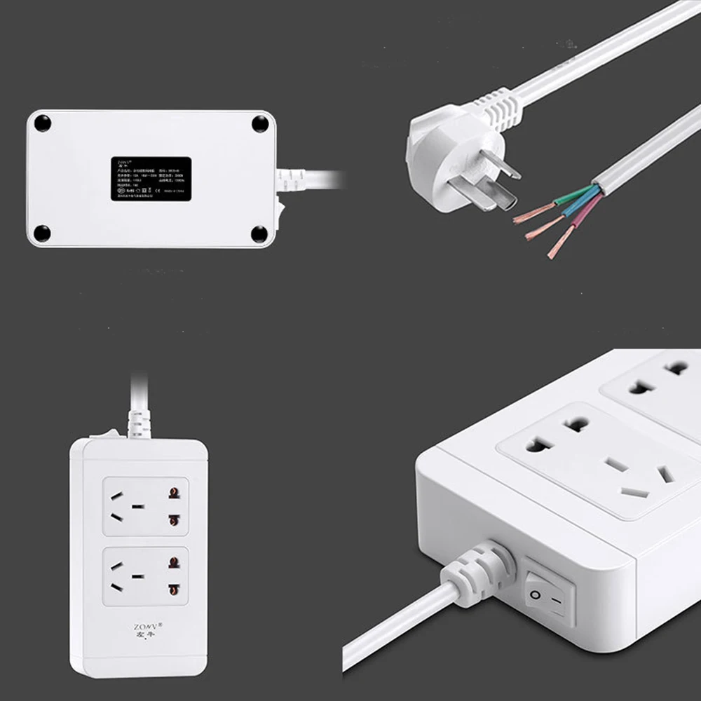 Сетевой фильтр, сетевой фильтр, 4 розетки переменного тока, AU, с USB, быстрая зарядка, 2500 Вт, дорожный адаптер с удлинителем 6,5 фута для дома