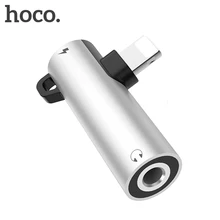 HOCO для Lightning конвертер 2 в 1 конвертировать мм в 3,5 мм Jack аудио адаптер + для Lightning для iPhone 7 8 Plus X XR XS MAX наушники