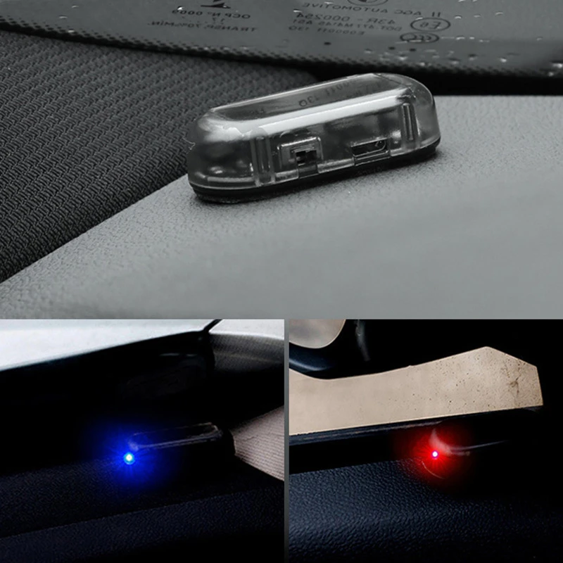 

1PC New Universal Car Fake Solar Power Alarm Lamp Security System Warning Theft Flash Blinking Anti-Theft Caution LED Light Blue