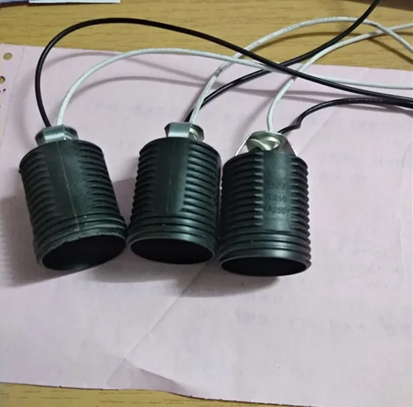 10 шт./лот(длина провода: 30 см) E27 труба роторная пластиковая лампа база полная резьба держатель лампы