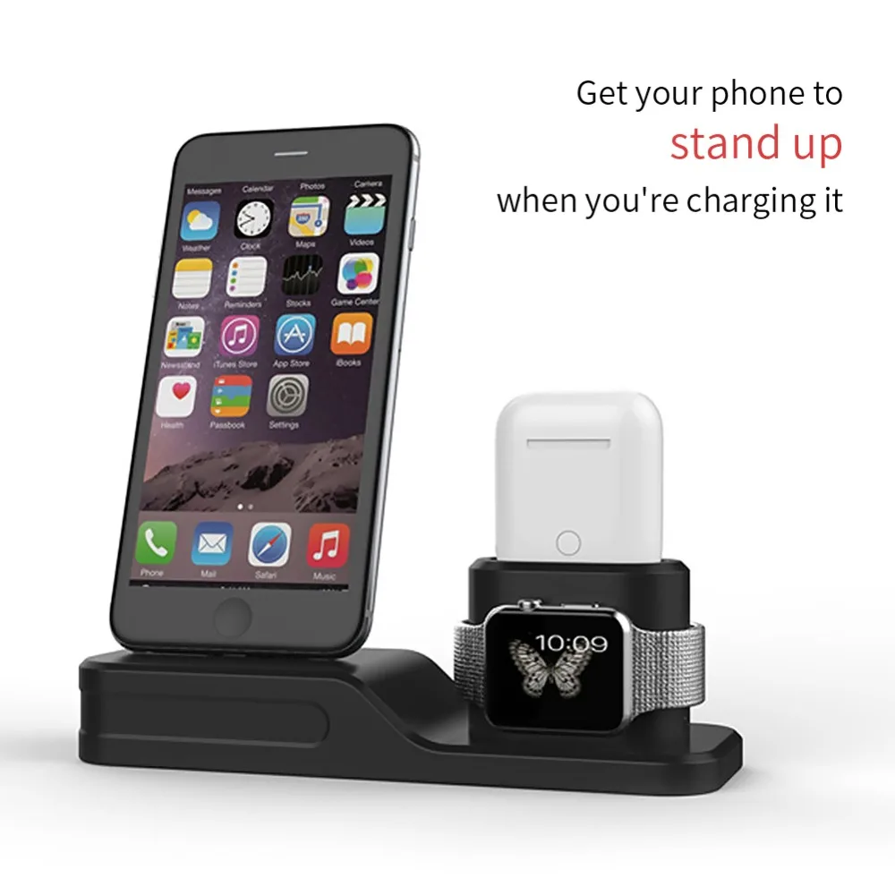 

3 in 1 Charging Dock Station Desk Holder Mobile Support For iPhone X/8/7/6s Apple Watch Series 3/2/1 AirPods Phone Watch Bracket