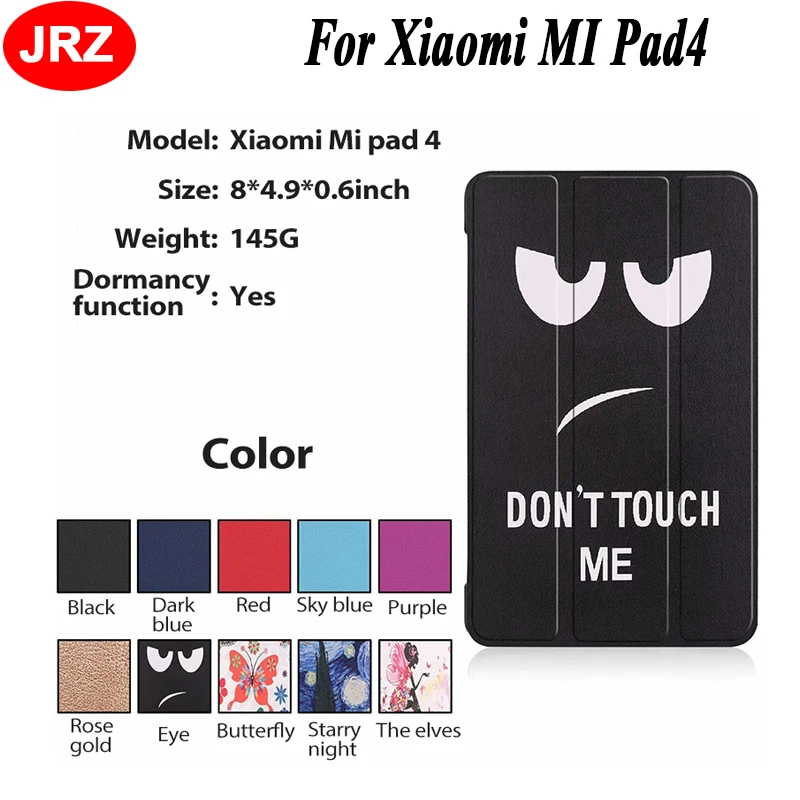 

JRZ For Xiaomi Mi pad 4 Cases Tri-fold Stand Leather Case in Silk Texture Cover 8.0 inch for Xiaomi Mi pad 4 Tablet Case