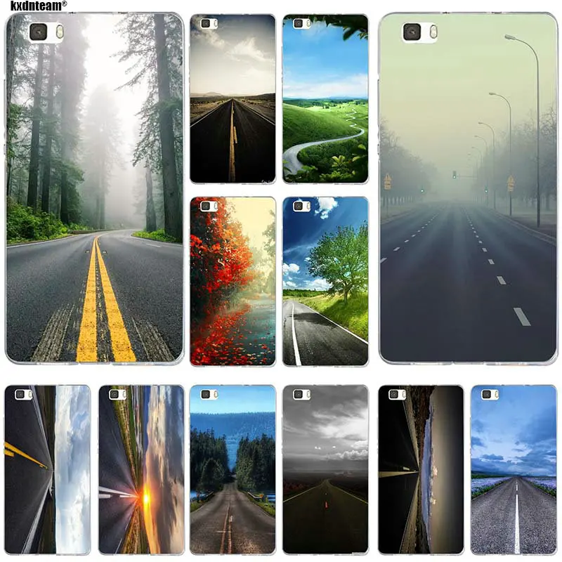 

For Huawei P8 P9 P10 Mate 10 Pro Y5 Y6 Y3 II Y7 Honor 6X 7X 9 Lite Shell Soft TPU Silicon Phone Cases Cool Best Highway Scenery