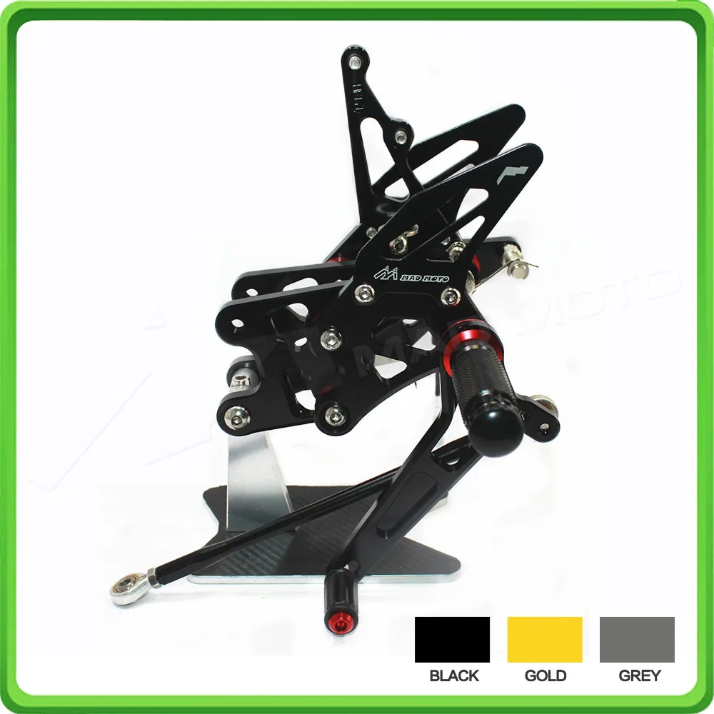 

CNC Adjustable Rearsets Rear set sets Footrest Foot Rest Pegs for Suzuki K8 GSXR 1000 GSX-R1000 GSXR1000 2007 2008 Black