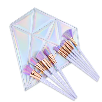 

10pcs/set Unicorn Rainbow Makeup Brush kits Foundation Powder Contour Brush Make up Brush set with Bag Case Women Birthday Gift