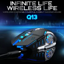 Беспроводная перезаряжаемая игровая мышь 2,4 Ghz Mute 2400 точек/дюйм 7 цветов с подсветкой дышащие геймеры мыши для настольных компьютеров ноутбуков, Mac OS