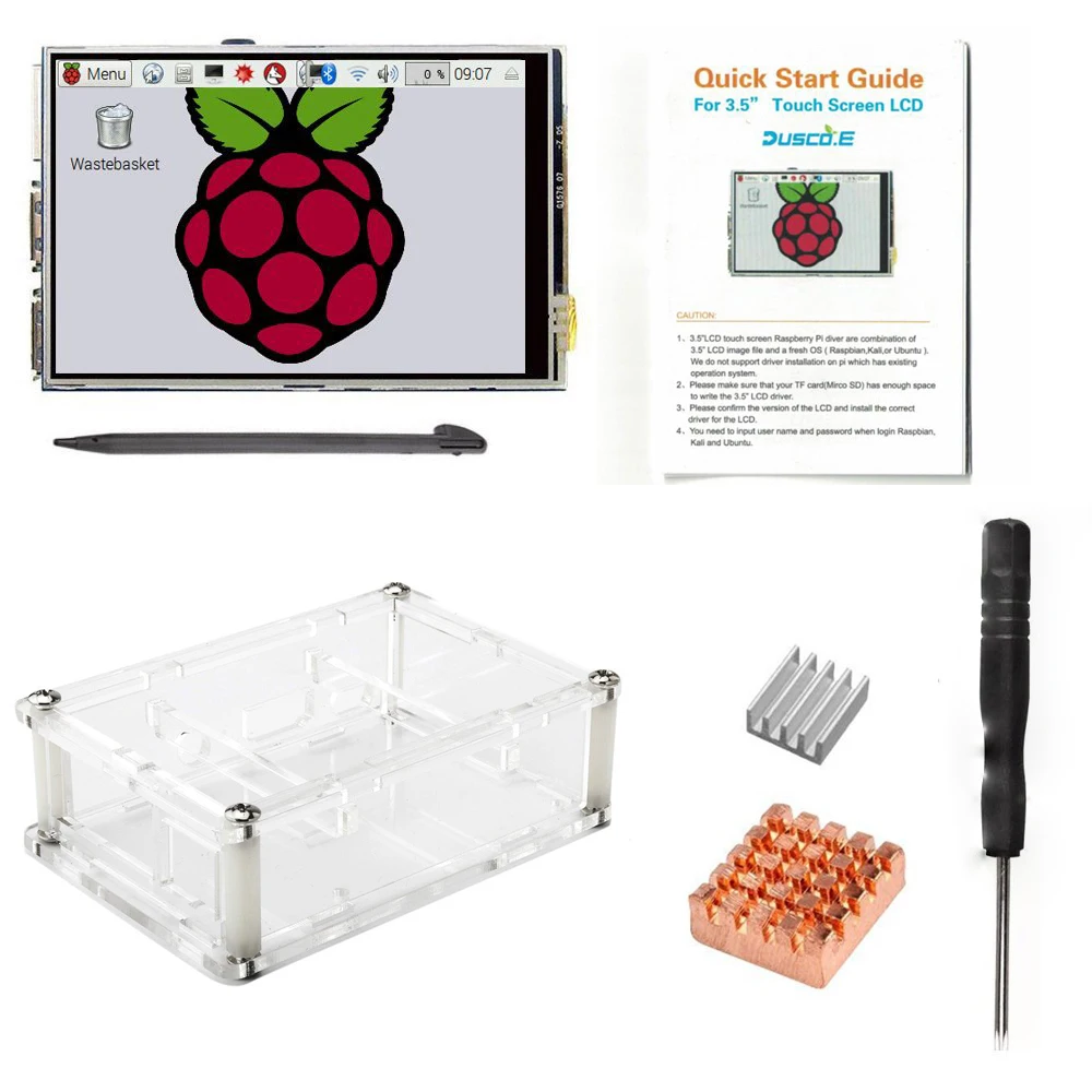 

Hot sale 3.5" LCD TFT Touch Screen Display for Raspberry Pi 2 / Raspberry Pi 3 Model B Board + Acrylic Case +Stylus + Heatsink