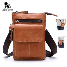 LAOSHIZI LUOSEN поясная сумка для мужчин из натуральной кожи с масляным воском, поясная сумка для телефона, ремень, модные бренды, многофункциональная сумка с плечевым ремнем