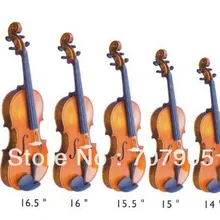 Альты студент Скрипки твердой древесины готовые топ ели клен назад под старину Цвет 1"-14"