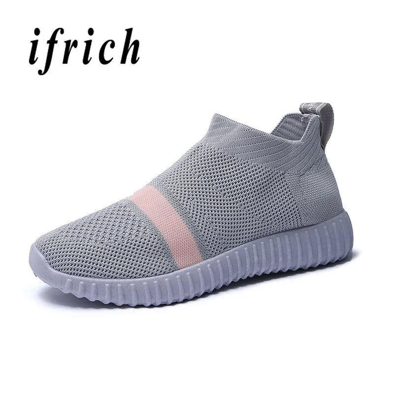 

New Arrival Running Shoes For Girls Breathable Female Shoes Gym Gray Black Women Training Shoes Slip-on Sports Shoes For Women