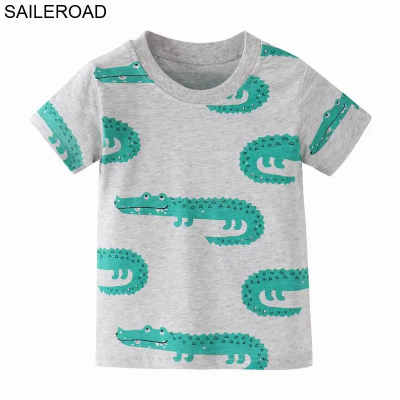 SAILEROAD 2-7 Т мультфильм животных Акула Baby Boy Футболка для детских рубашек для детей Топы мальчика Тис Одежда Детские футболки - Цвет: 2707 same picture