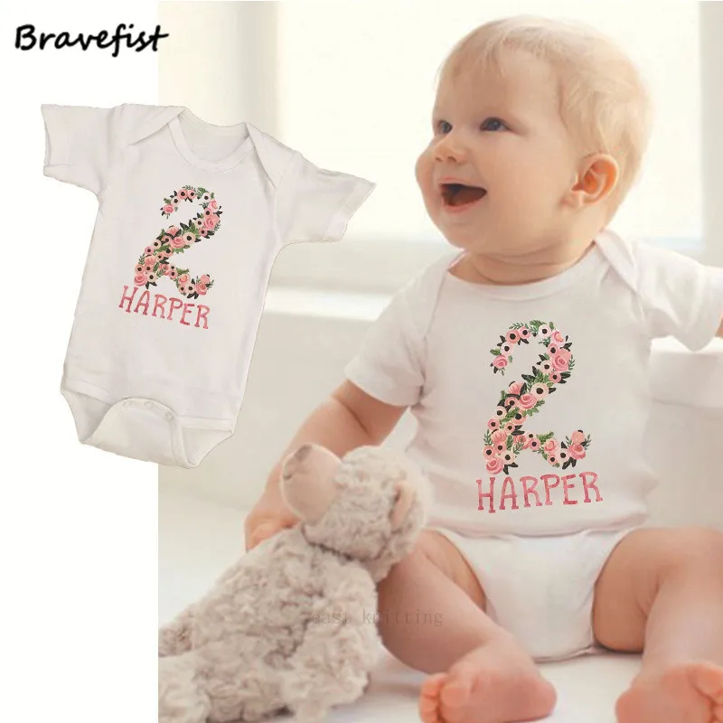 

Happy Birthday 2 Years Summer Baby Bodysuits Hot Selling Infant Overalls Newborn Jumpsuits Cotton Kids Children Clothes Outwear