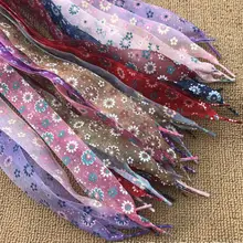 Распродажа! 1 пара моющихся двухцветных туфель кружева 2 цвета в разных сторонах идеально для кроссовок