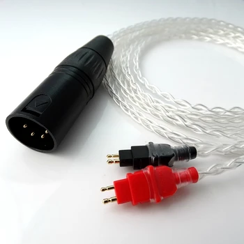

2.5m 4-Pin balanced Litz braid 8 Cores 5n Pcocc silver plated Headphone Upgrade Cable for Sennheiser HD580 HD600 HD650
